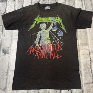 Vintage 80s Metallica Justice for all Double Sided Single Stitched Made In USA L